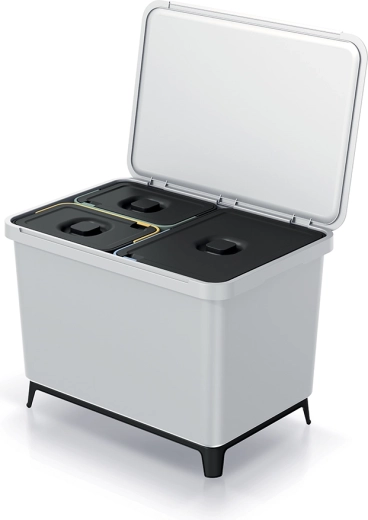 Třídicí odpadkový koš PROSPERPLAST Systema 1×23 l + 2×10 l, popelavý