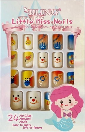 Umělé nehty pro děti BLING, 24 ks. - Typ VI