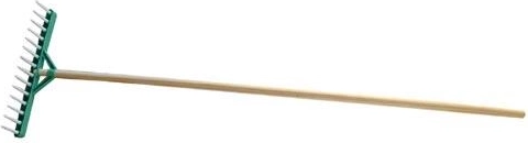 Lehké hrábě na listí 13 zubů s dřevěnou násadou 150 cm, šířka 47,6 cm