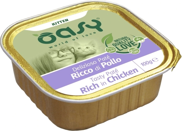 Oasy Tasty Pate paštika pro koťata s kuřecím 100 g