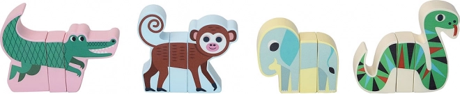 Dřevěné magnetické puzzle zvířátka Jungle