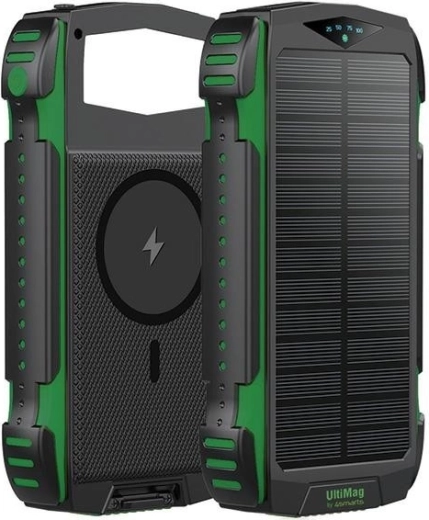 Solární powerbanka 4smarts TitanPack UltiMag 20000 mAh, odolná, zelená