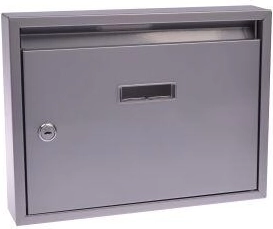 Poštovní schránka paneláková 320 × 240 × 60 mm, šedá, bez předvrtaných otvorů
