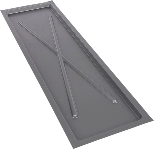 Metpol úzká odkapávací tác stříbrná 75 × 22,5 cm pro dvoupatrový odkapávač 80 cm