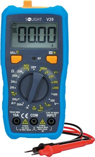 Solight digitální multimetr True RMS s NCV, 600 V / 10 A