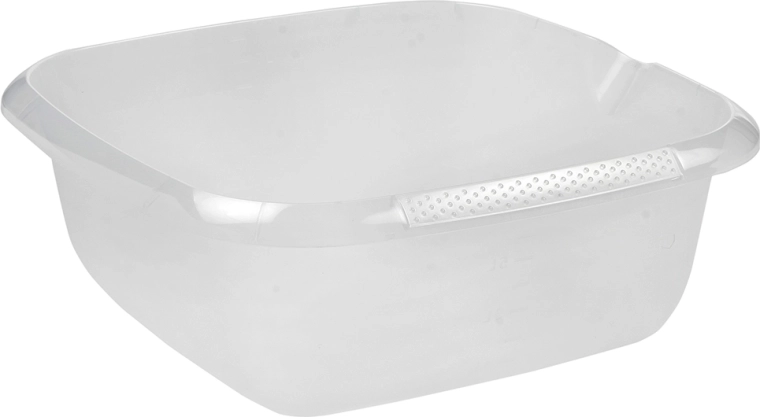 Transparentní čtvercová kuchyňská miska s výlevkou 8 l (34 × 34 cm)