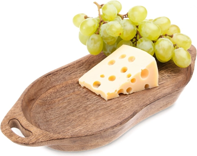 Dřevěný servírovací tác z mangového dřeva s uchyty 42,5 × 20 × 5 cm