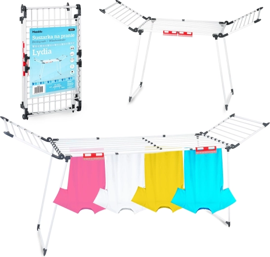 Rozkládací teleskopický sušák na prádlo Lydia 27 m bílý