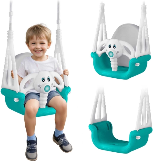 Dětská houpačka 3v1 Slůně RICOKIDS tyrkysová