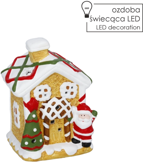 Vánoční figurka perníkový domek s LED osvětlením