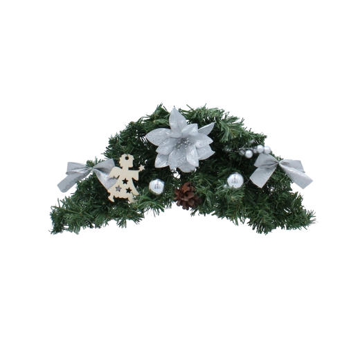 Závěsná vánoční dekorace 46 cm stříbrná