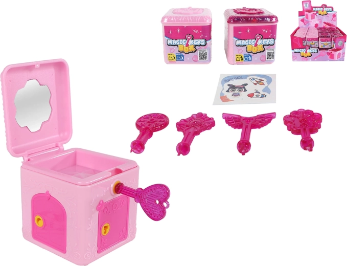 Krabička s překvapením na klíček 5 × 6 × 5,5 cm – mix motivů a barev, balení 24 ks