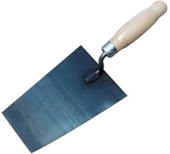 Zednická lžíce 180 × 130 mm, ocel s dřevěnou rukojetí, černá