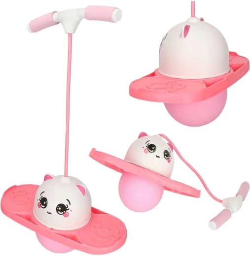 Dětský pogo skákací jumper pro rovnováhu bílo‑růžový