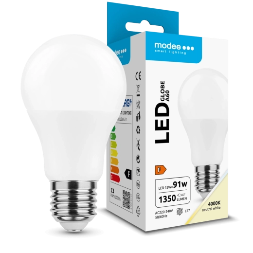 LED žárovka MODEE LIGHTING Globe A60 13 W E27 neutrální bílá