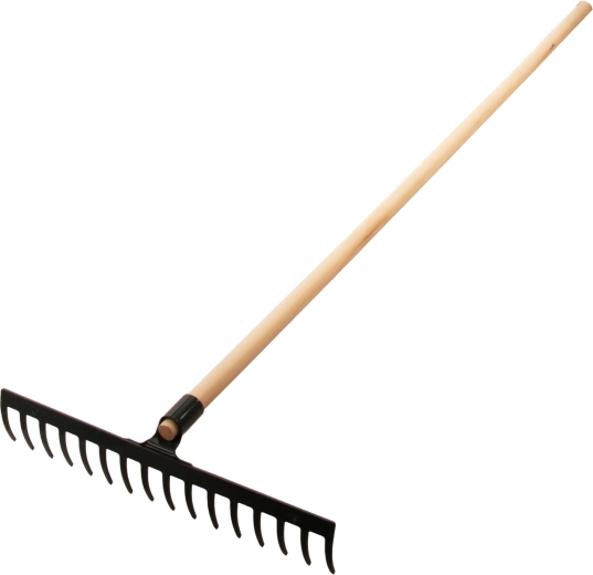 Profi ocelové hrábě s násadou 150 cm (16 hrotů, 45,5 cm)