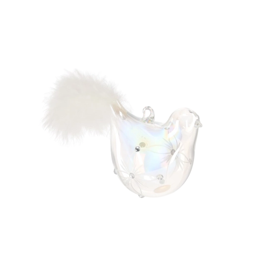 Skleněné vánoční ozdoby ptáček, sada 6 ks