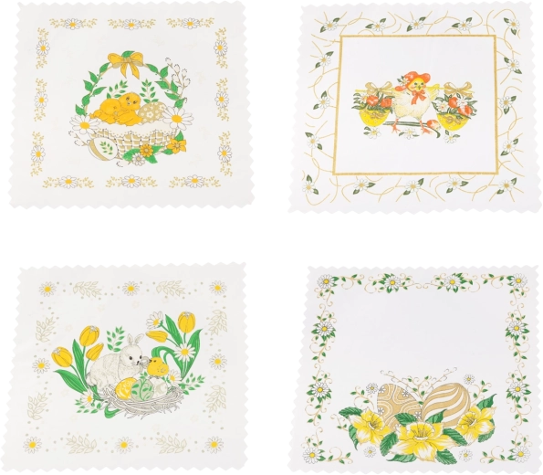 Velikonoční sereta 36 × 36 cm z bavlny a polyesteru, černá se žlutými akcenty