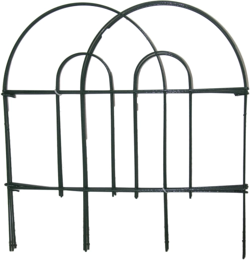 Zahradní plůtek kovový se zeleným povrchem 45 × 300 cm (7 dílů)