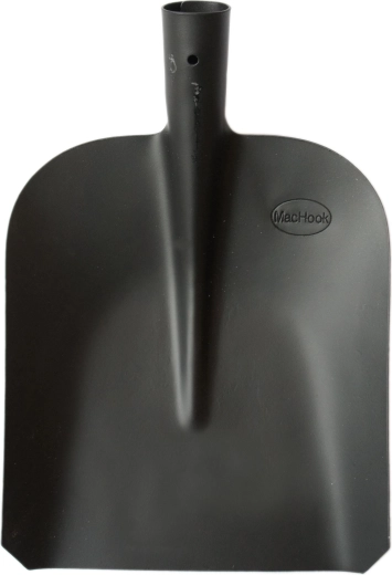 Stájová lopata bez násady – černá ocelová rovná 230 × 280 mm