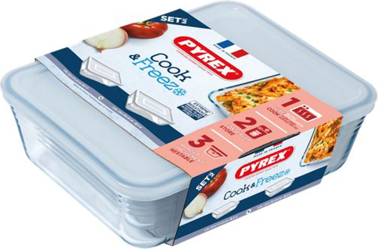 Sada skleněných dóz PYREX 1,5 l a 2,6 l