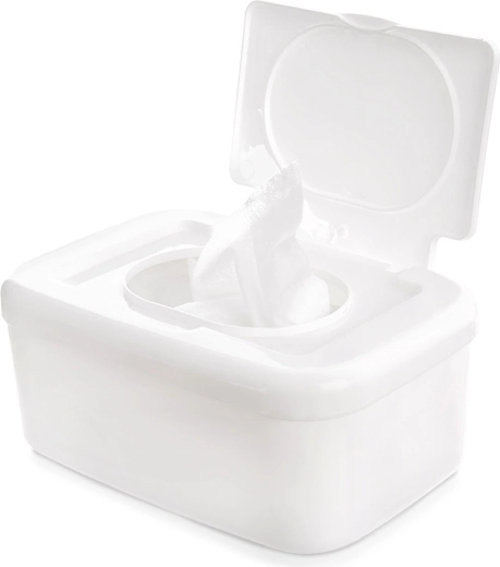 Bílý zásobník na vlhčené ubrousky