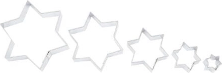 Sada vykrajovátek na cukroví Hvězdička, 5 dílů