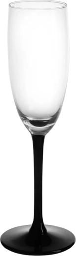 Sklenice na šampaňské 180 ml s černou nožkou