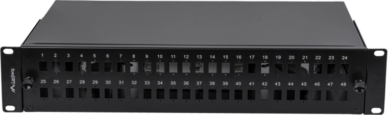 Lanberg optický patch panel 48× SC simplex / 48× LC duplex do racku 19" 2U černý