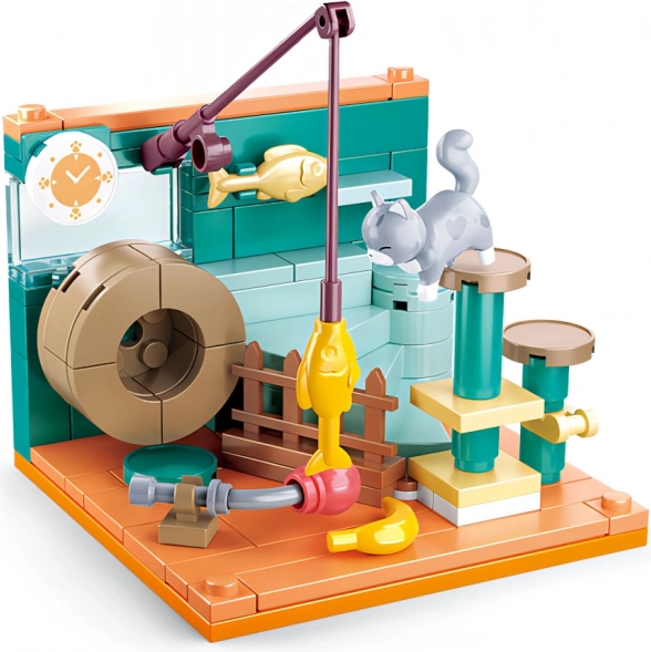 Sluban Mini Stavba Rybářský Kout s Kočkou