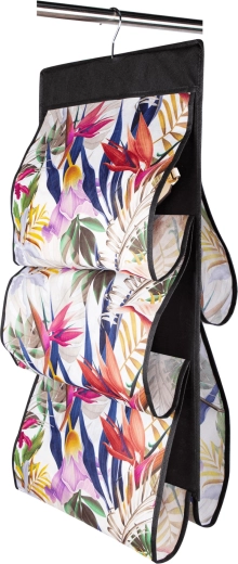 Floral závěsný organizér do skříně na kabelky, pásky a doplňky 72 × 42 cm, 5 kapes