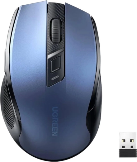 UGREEN MU006 bezdrátová myš se silent click, modrá