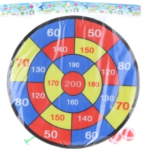 Terč na suchý zip s míčky a šipkami