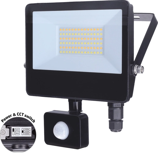 Solight LED reflektor s pohybovým senzorem TOP 30 W 3CCT IP65