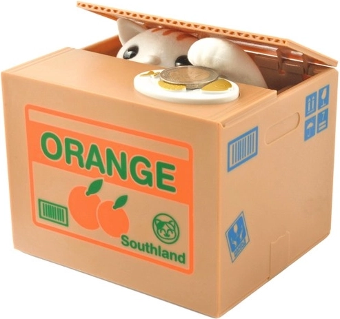 Interaktivní pokladnička s kočkou – krabička na mince