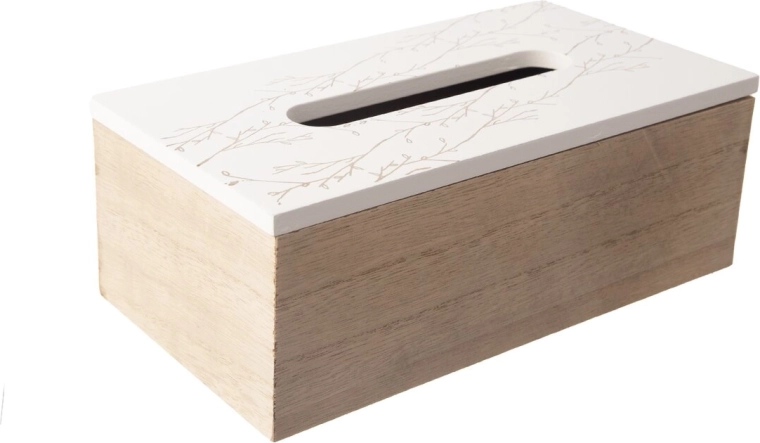 Dřevěný box na papírové kapesníky s motivem mandaly 24 × 14 × 10 cm