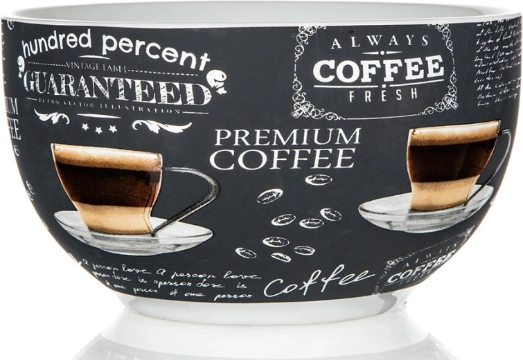 Keramická miska 550 ml 13 cm 100 Percent – bílá s dekorem kávy