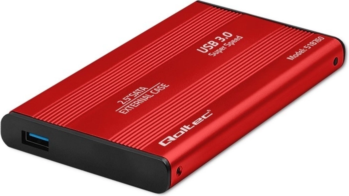 Externí obal na 2.5" disky HDD/SSD SATA3, USB 3.0, červený