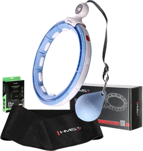 Masážní chytrý hula hoop se závažím a počítadlem + zeštíhlující neoprenový pás HMS