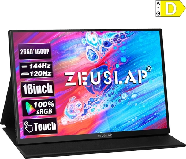 Přenosný dotykový monitor ZEUSLAP P16KT 16" 2,5K 144 Hz IPS