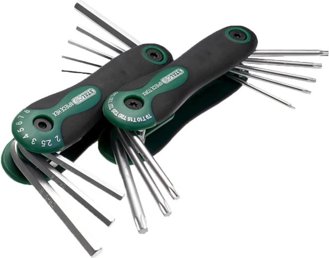 Sada klíčů TORX a imbus TORX T9–T40, HEX 2–8 mm, 2×8 dílů STALCO