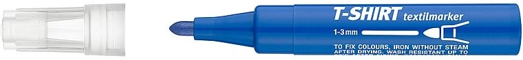 Popisovač na textil modrý