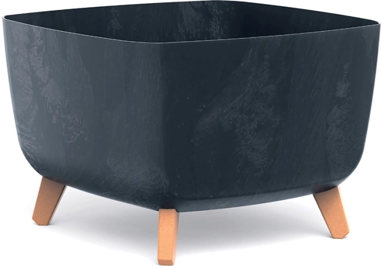 Květináč Gracia Square betonový efekt 39 × 39 × 27 cm, antracit