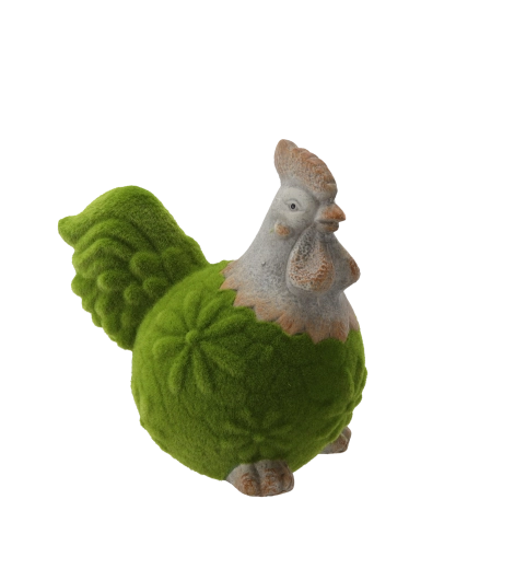 Velikonoční figurka zelené slepice z keramiky 23,5 × 15,5 × 23,5 cm