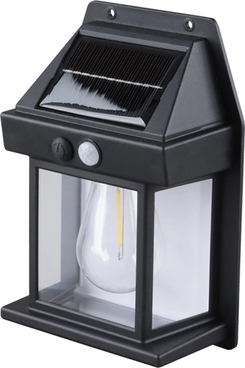 Solight LED solární nástěnná lucerna teplá bílá 12 × 17 cm černá