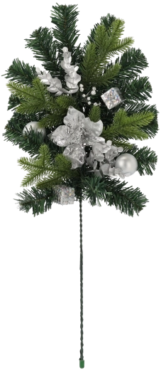 Stříbrná vánoční dekorativní větvička 60 cm