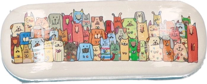 Pouzdro na brýle Stay Pawsitive s motivem psů, voděodolné PVC