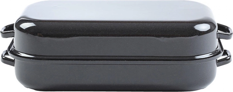 Smaltovaný pekáč s víkem 35 × 24 cm, hladký povrch