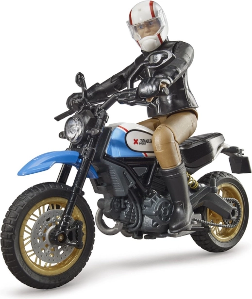 Bworld motocykl Scrambler DUCATI Cafe Racer s jezdcem