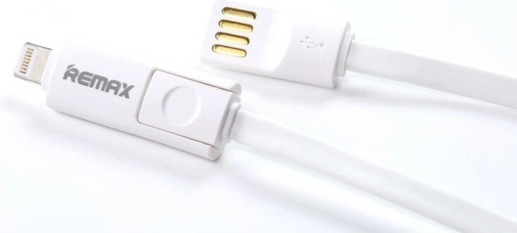 Remax nabíjecí kabel micro USB s redukcí Lightning 1,2 m bílý